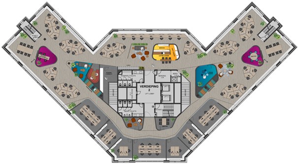 Een plan voor een nieuw kantoorconcept van Studio Dar.